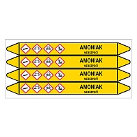 Značení potrubí, amoniak,4 ks, 250 × 26 mm